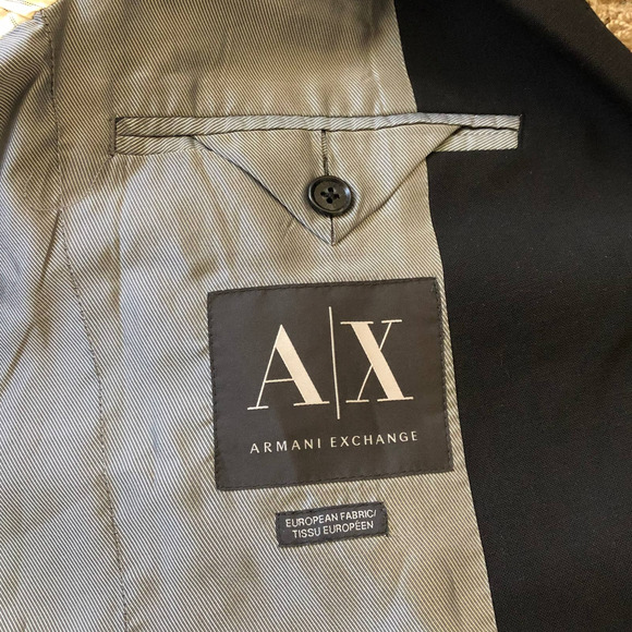 Armani Exchange Wool Blend Blazer Black Size 38 - Picture 8 of 9